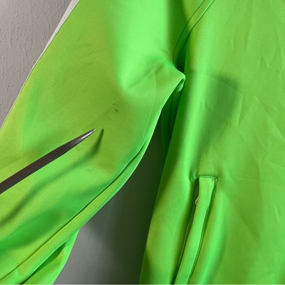 Pam & Gela Jacket; Solid Track Jacket in Lime w/ Black & White Stripes Sz M GUC - Picture 9 of 12